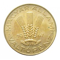 Magyarország,20 fillér 1947 - CITROMSÁRGA ARTEX aUNC+ bronz