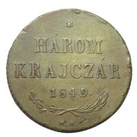 Magyarország,3 krajcár 1849 NB VF réz