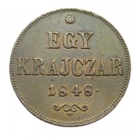 Magyarország,1 krajcár 1848 EF+ réz