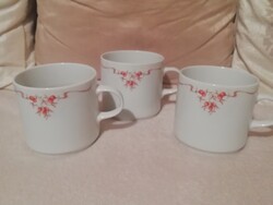 Retro Alföldi csipkebogyó mintás bögre, 3db