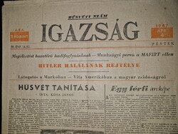1947, az Igazság c. lap egy száma