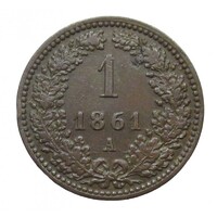 Ausztria,1 krajcár 1861 A EF+ réz