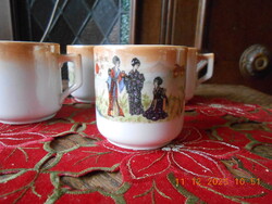 Antik Zsolnay gésa jelenetes kávés csésze