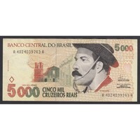 Brazília,5000 cruzeiros 1993 EF+
