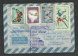 1966.- Visszaküldött levél Hongkongból Magyarországra
