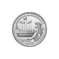 USA,quarter dollar 2019 S - American Memorial Park aUNC+ réz