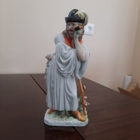 Herendi porcelán Búsuló Juhász, paraszt, Betyár figura