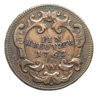 Ausztria,Lotharingiai Ferenc 1 krajcár 1762 W VF+ réz