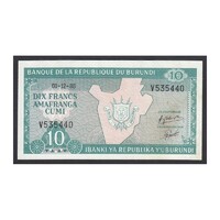 Burundi,10 francs 1986 UNC