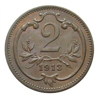 Ausztria,2 heller 1913 aUNC+ bronz