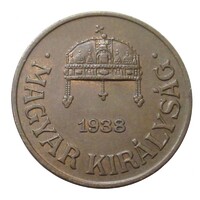 Magyarország,1 fillér 1938 EF+ bronz