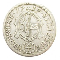 Ausztria,Franz Anton von Harrach érsek 4 krajcár 1719 - Salzburgi püspökség EF ezüst 2.30g