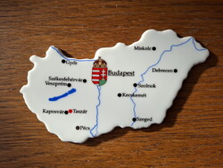 Zsolnay plakett, Magyarország térkép, Taszár, alacsony sorszám: 2/10 !!!