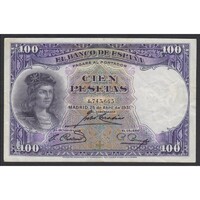 Spanyolország,100 pesetas 1931 VF+