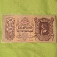 Száz Pengő Budapest, 1930. Julius hó 1-én. 100 Pengő. Szép,megkímélt állapotban.Bankjegy, papírpénz