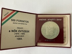 1984 Nők évtizede MNB tokban 500 Ft forint 28 gr 640