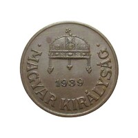 Magyarország,1 fillér 1939 EF+ bronz