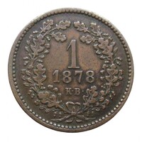 Magyarország,1 krajcár 1878 - 2x2 makkos VF+ réz