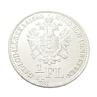 Magyarország,1/4 florin 1860 B EF+ ezüst 5.345g520