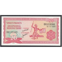 Burundi,20 francs 2007 UNC