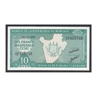 Burundi,10 francs 2007 UNC