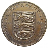Jersey,1/12 shilling 1966 - Hastings-i csata EF+ bronz