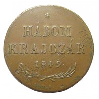 Magyarország,3 krajcár 1849 NB EF réz