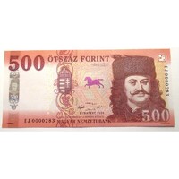Magyarország,500 forint 2018 EJ- ALACSONY SORSZÁM UNC