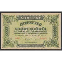 Magyarország,50000 adópengő 1946 - SORSZÁMOS EF+