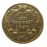 Ausztria,Lotharingiai Ferenc 1 krajcár 1760 W VF+ bronz