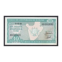 Burundi,10 francs 1988 UNC