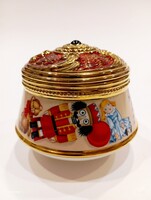 24 karáttal díszített Faberge ház & Franklin Mint porcelán zenedoboz