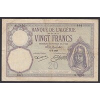 Algéria,20 francs 1928 F
