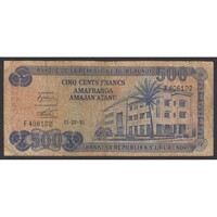 Burundi,500 francs 1981 VG+