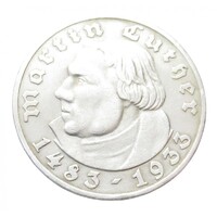 Németország,5 reichsmark 1933 A - Luther Márton EF ezüst 13.88g900