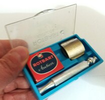 Vintage 1960-as évekbeli Rotbart Anticor Mini Head ezüst dupla élű bőrkeményedés eltávolító borotva