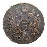 Ausztria,I. Ferenc 3 krajcár 1803 F VF+ réz