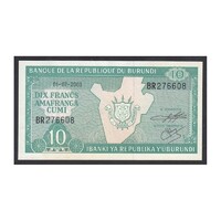 Burundi,10 francs 2003 UNC