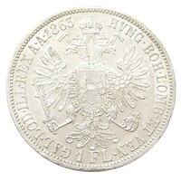 Ausztria,1 florin 1863 A EF+ ezüst 12.34g900