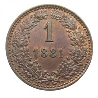 Ausztria,1 krajcár 1881 EF+ réz