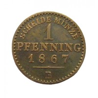 Németország,1 pfenning 1867 B - Hanover - Poroszország EF réz