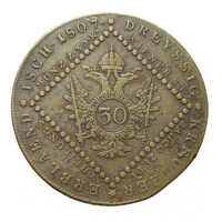 Ausztria,I. Ferenc 30 krajcár 1807 A F+ réz