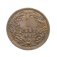 Magyarország,1 krajcár 1882 KB EF+ réz