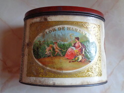 Flor de Habana pléh humidor vagy szivardoboz. ca 1900