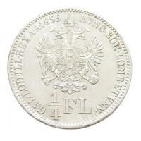 Magyarország,1/4 florin 1859 B EF+ ezüst 5.345g520