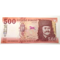 Magyarország,500 forint 2018 EH- ALACSONY SORSZÁM UNC