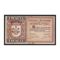 Spanyolország,1 peseta 1937 - Barbastro F