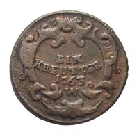 Ausztria,Lotharingiai Ferenc 1 krajcár 1763 W F+ réz