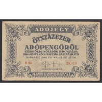 Magyarország,500.000 adópengő 1946 - SORSZÁMOS F