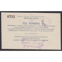 Magyarország,10 korona 1919 - Zirczi Takarékpénztár UNC